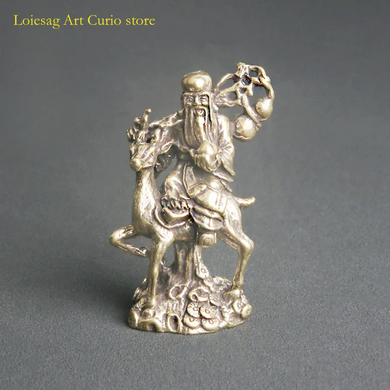 Brass Riding Deer Buddha Tabletop Decoration South Pole Senweng Bronze Statues Collection Of Arts And Crafts Bronze Wholesale