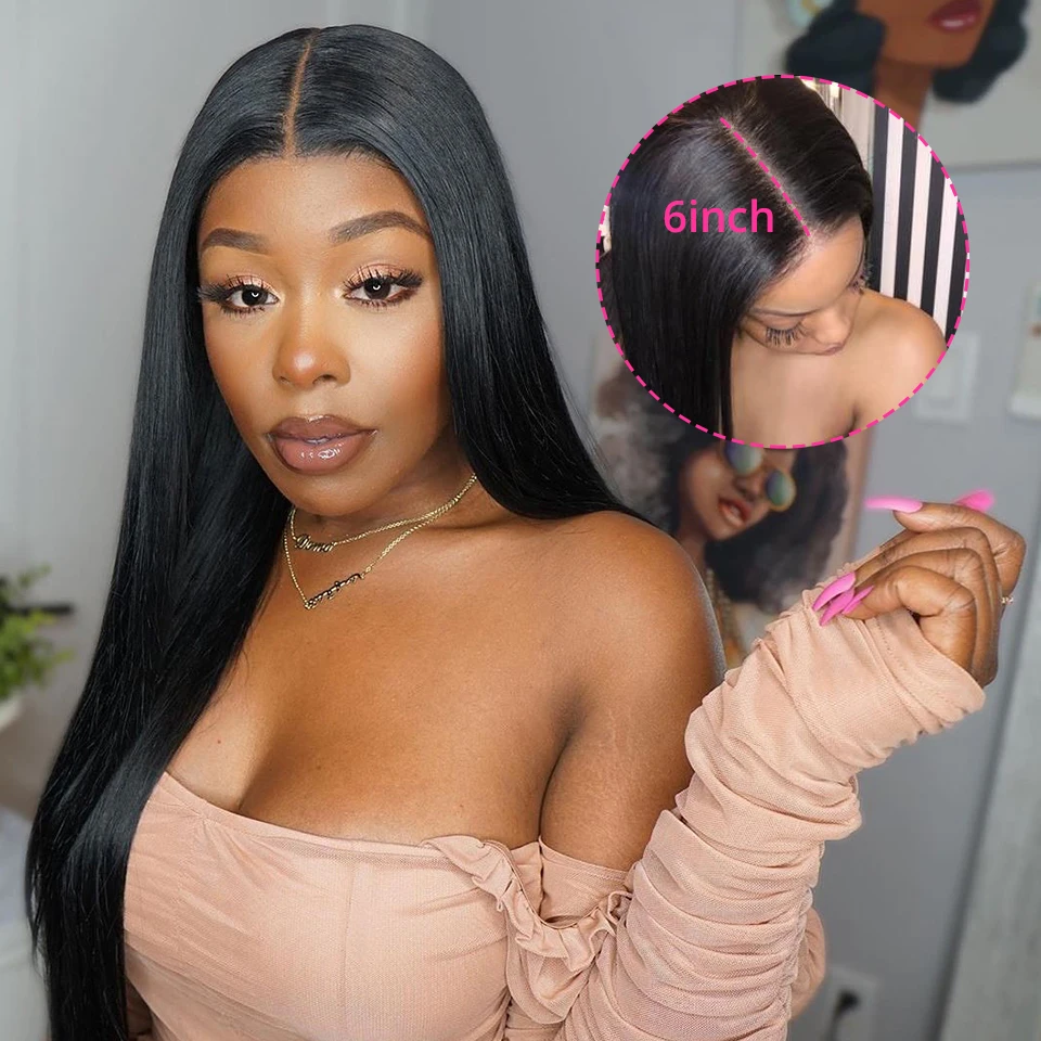 

HD 13x6 220% Silky Bone Straight 40 42Inches Lace Front Human Hair Wigs Transparent Brazilian 13x4 Lace Frontal Remy Wig