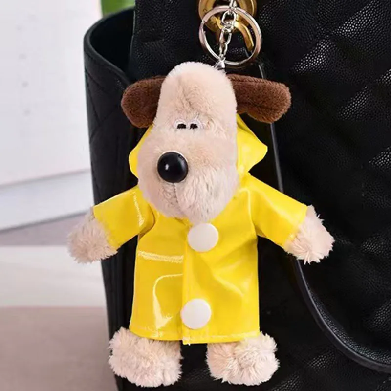 Kawaii Dog Plush Toys Soft Cotton Keychain Cartoon Pilot Dog Plushie Hanging Doll School Bag Car Small Pendant Baby Girls Gift