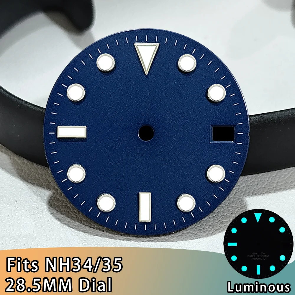 Customized Logo Dial For NH35 SUB Watch Dials 28.5mm Dials BGW9 Blue Luminous Single Calendar Multi-color Watches NH34 Dials