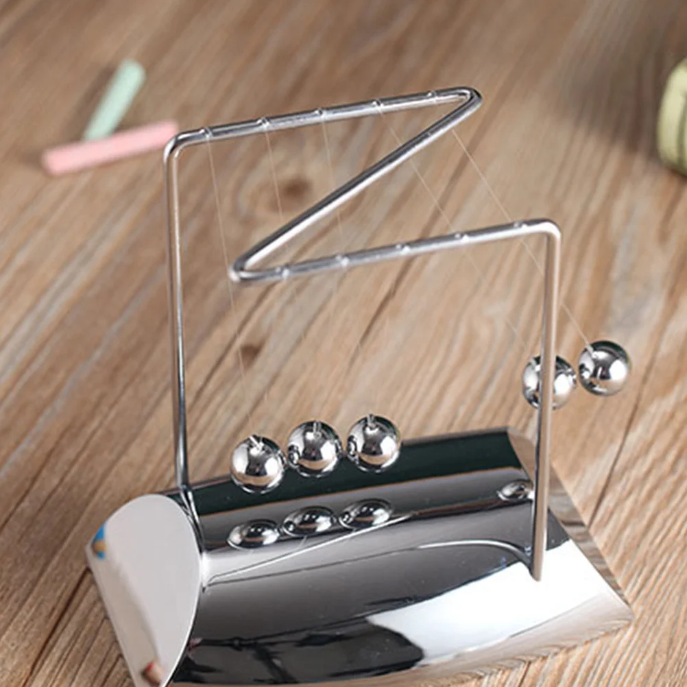 

Plated Newton'S Cradle 18X11X18.5Cm Desktop Decor Kids Science Energy Balance Balls Dynamics Tool