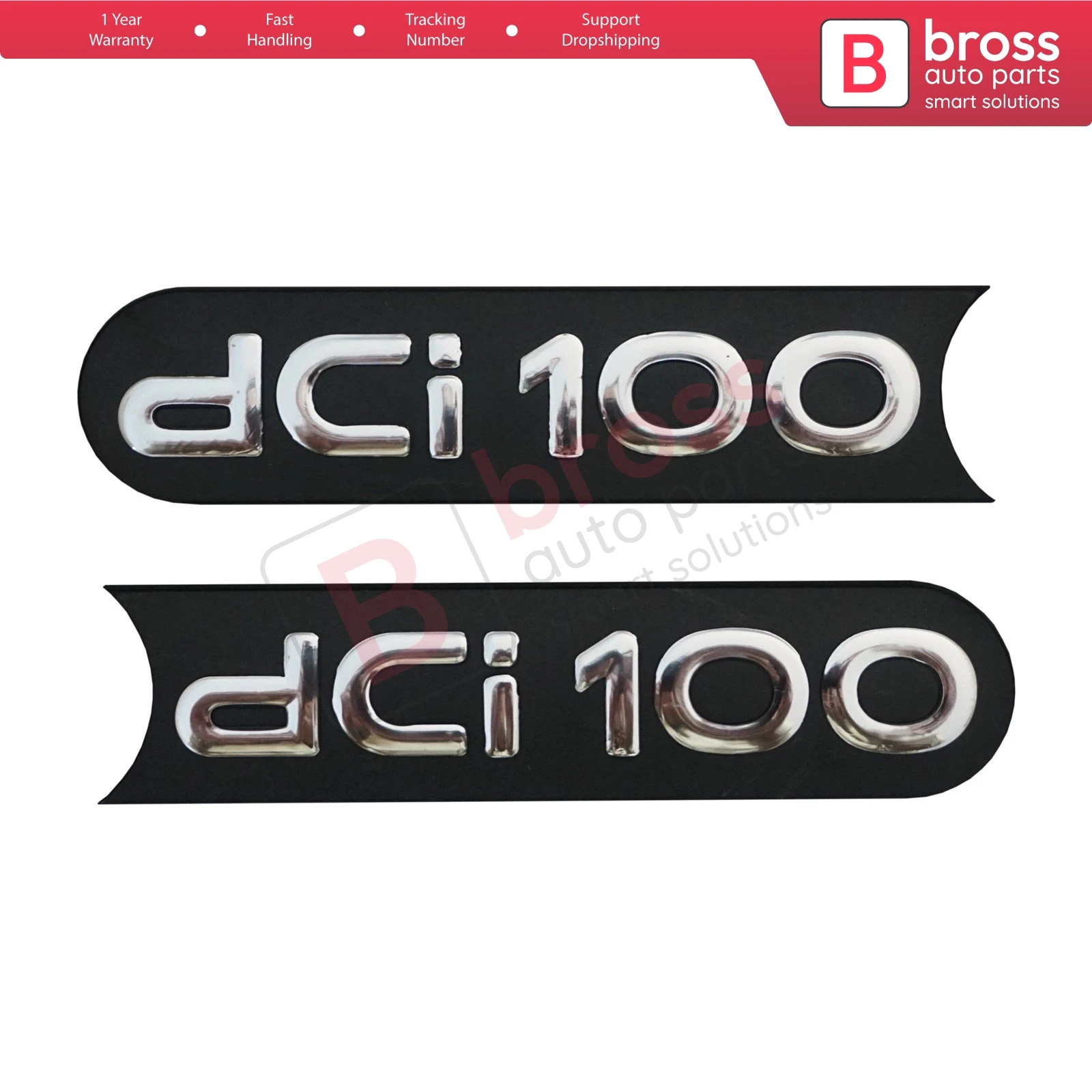 Bross Auto Parts BSP567 2 Pieces Black dci 100 Badge Monogram Emblem for Renault Master Fast Shipment Ship From Turkey