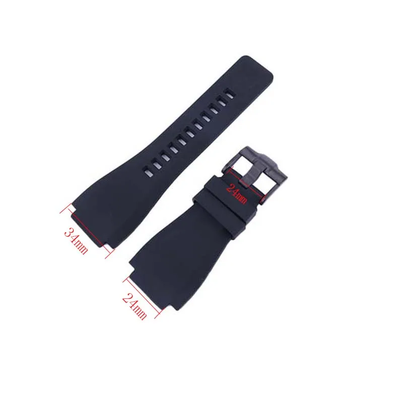 Watch Accessories Men's and women's rubber watch band compatible Bell Ross BR01 24mm belt buckle waterproof silicone watch strap - Image 2