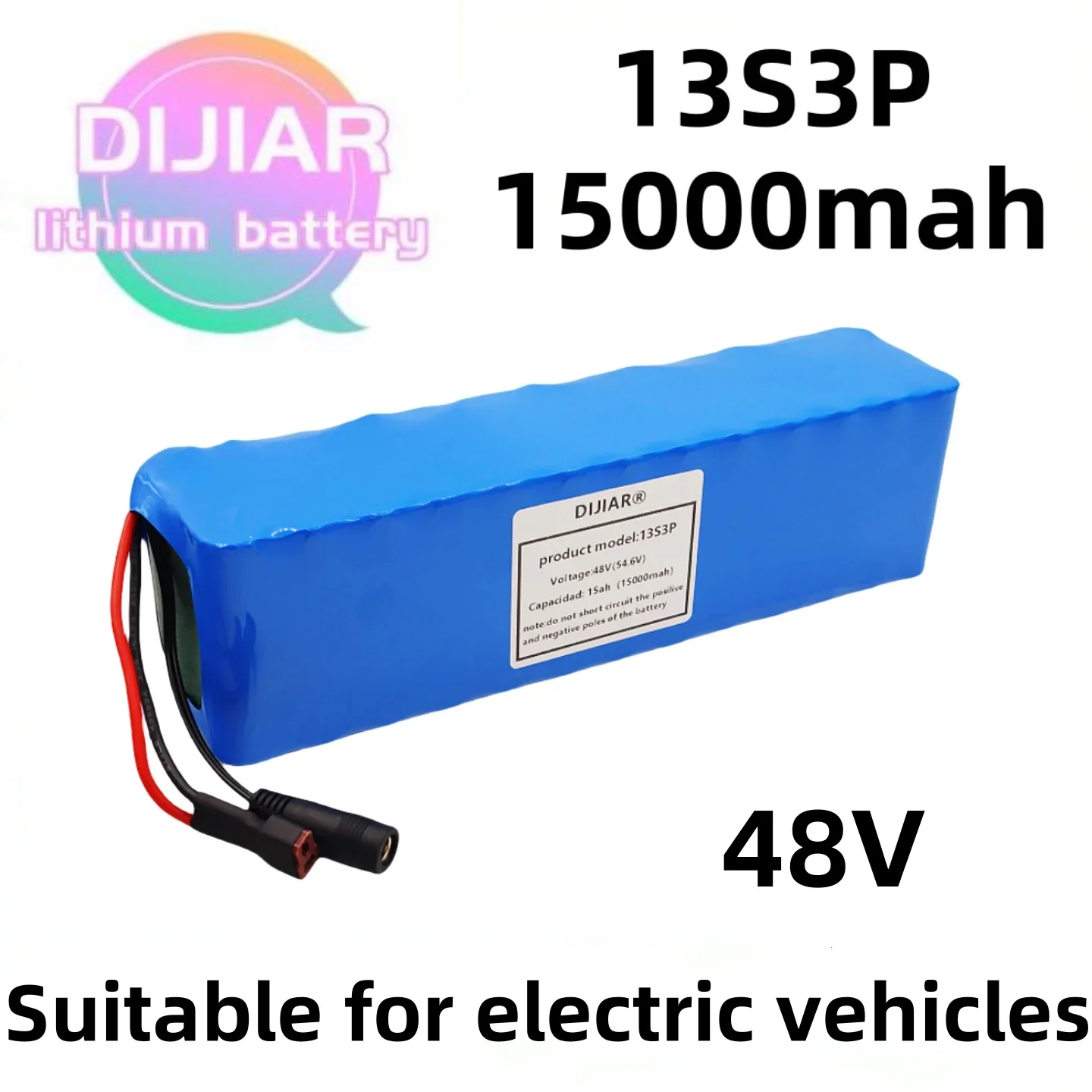 

13S3P 48V 15000mAh 15Ah, Lithium-ion Battery Pack with 1000W BMS 54.6V lithium-ion battery pack+Charger