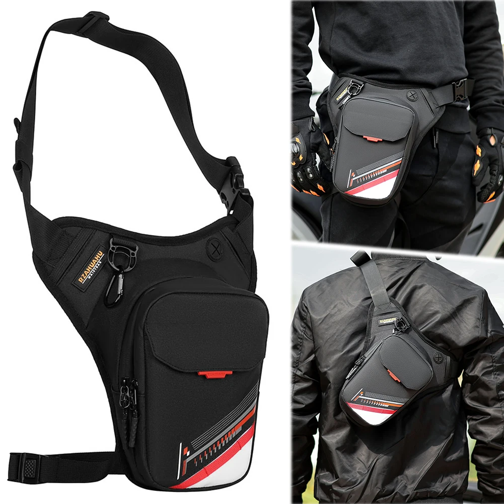 

Men Motorcycle Crossbody Bag Waterproof Adjustable Large Capacity Multifunctional Waist Bag for Hiking Camping Fishing