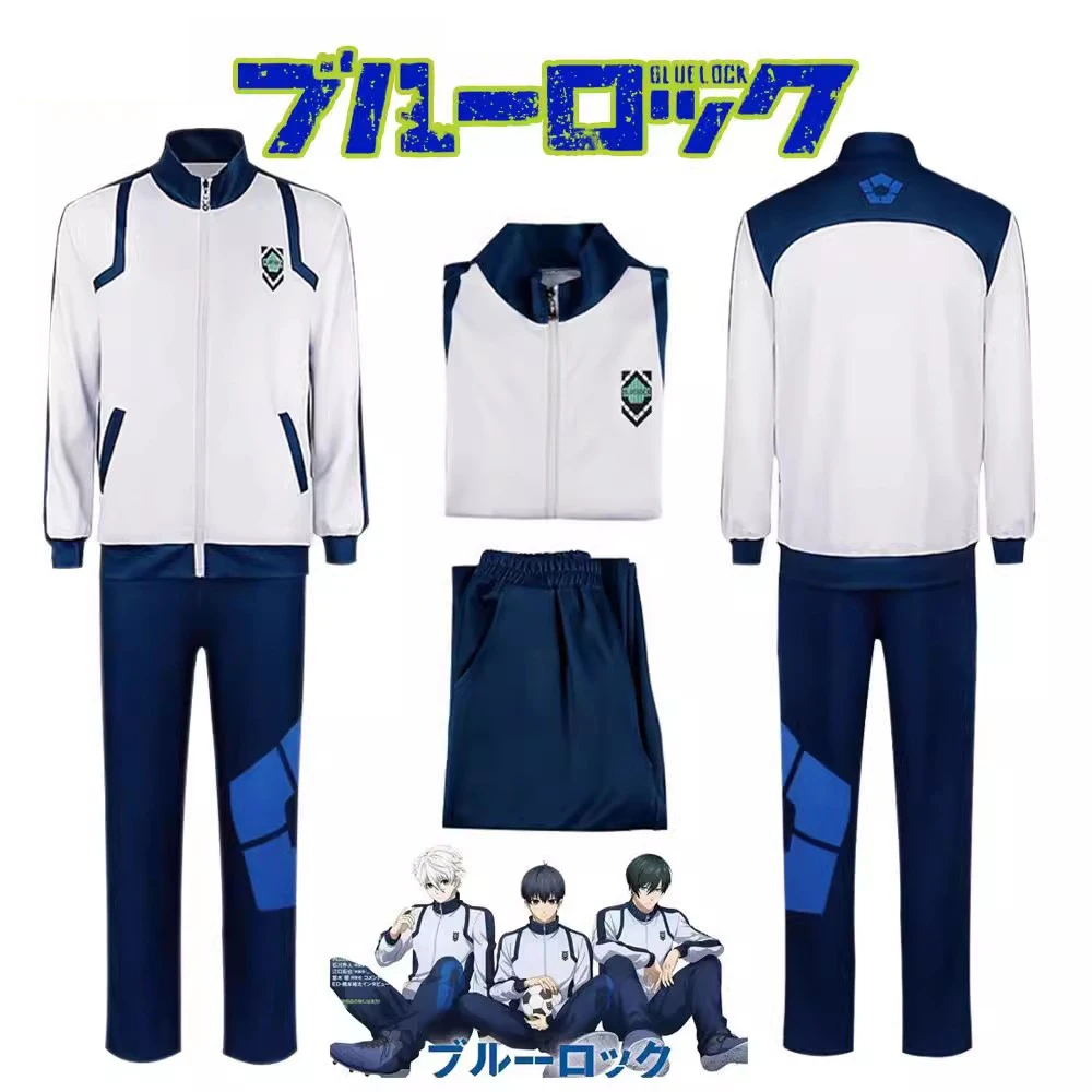 Blue Lock Reo Nagi Bachira Isagi Chigiri Cosplay Costume Zip Sportswear Tracksuit Sweatshirt Hoodie Halloween Carnival Clothes