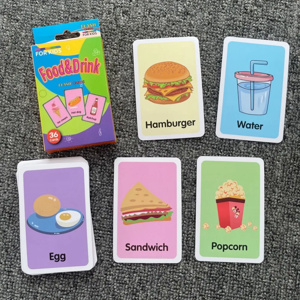 Montessori Early Flash Cards Fruits Durable Children's Education Flash Cards Animal Color Visual Flash Cards