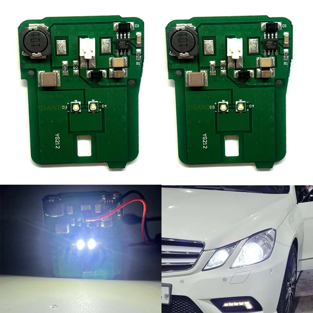 6000K HID Matching Xenon White LED Parking Position Light DRL For 10-13 Mercedes W212 E-Class E350 E550 E63 AMG Pre-LCI