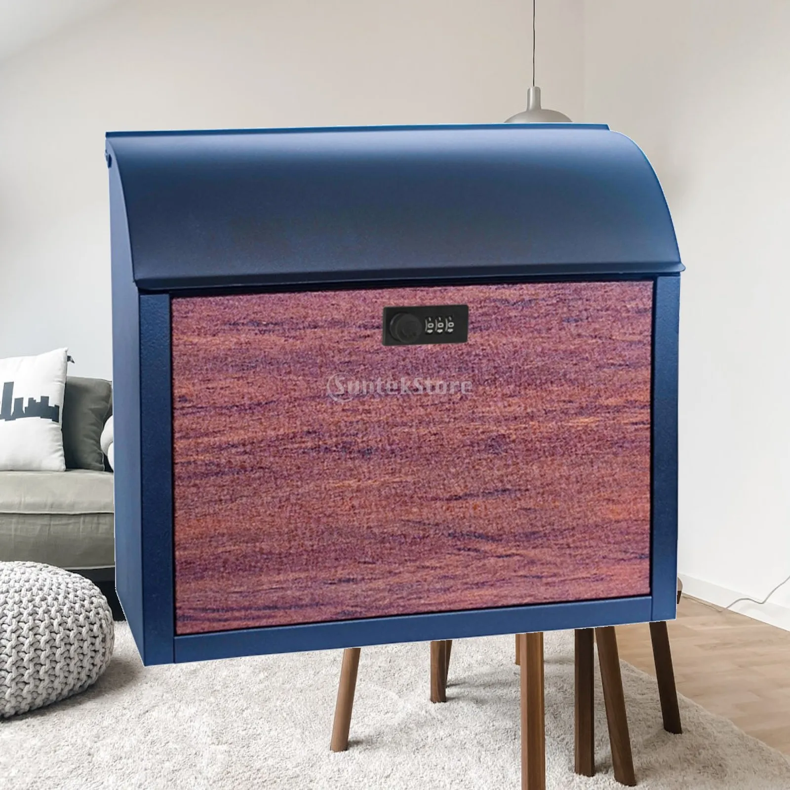 Metal Mailbox with Password Lock Lockable Mail Box with Combination Lock Wall-Mounted Mail Box Rain-Resistant for Homeowners
