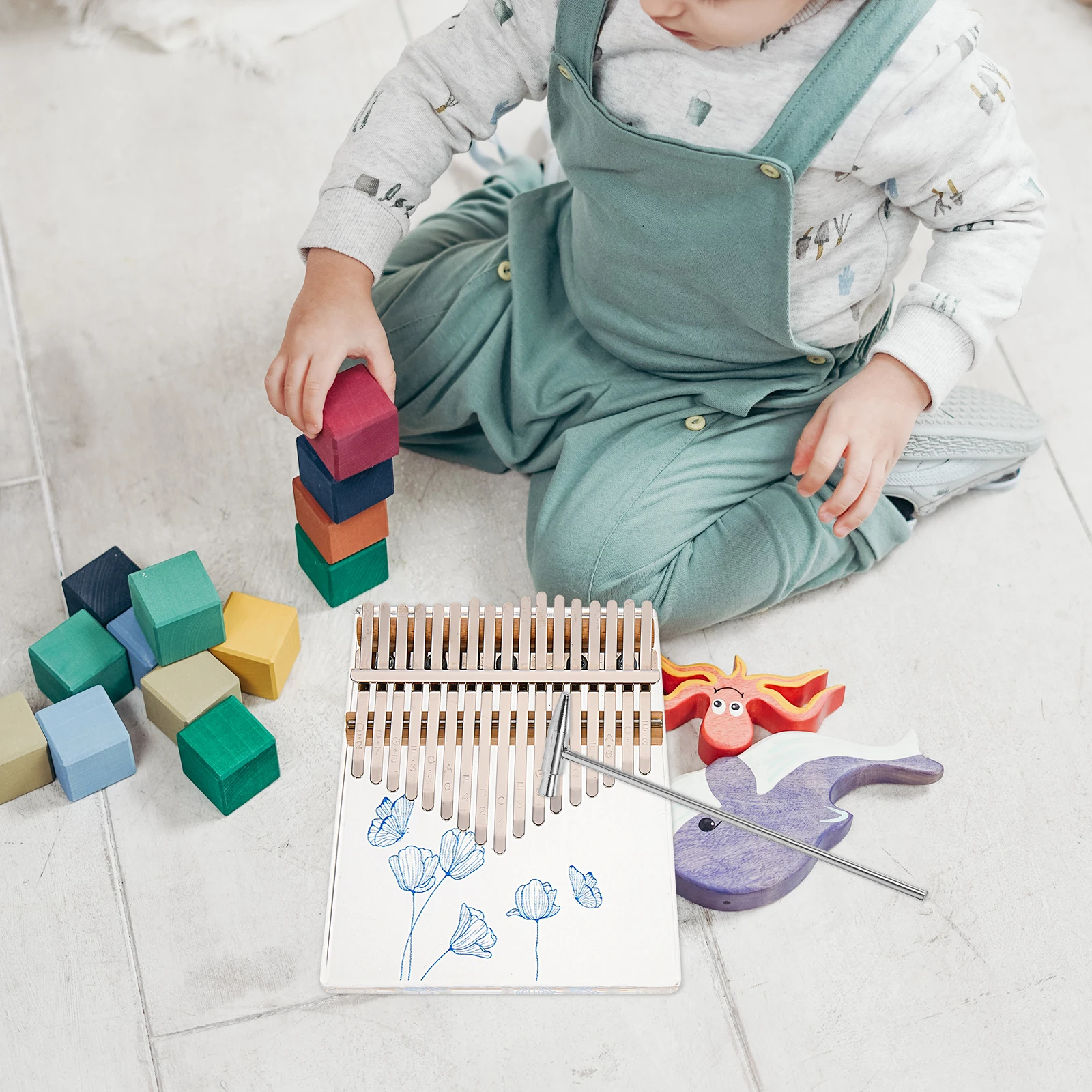 

1Set Mini Musical Instrument Kalimba Thumb Piano for Beginners Precise Sound Contrast Clear Bright Resonance Practical Tool