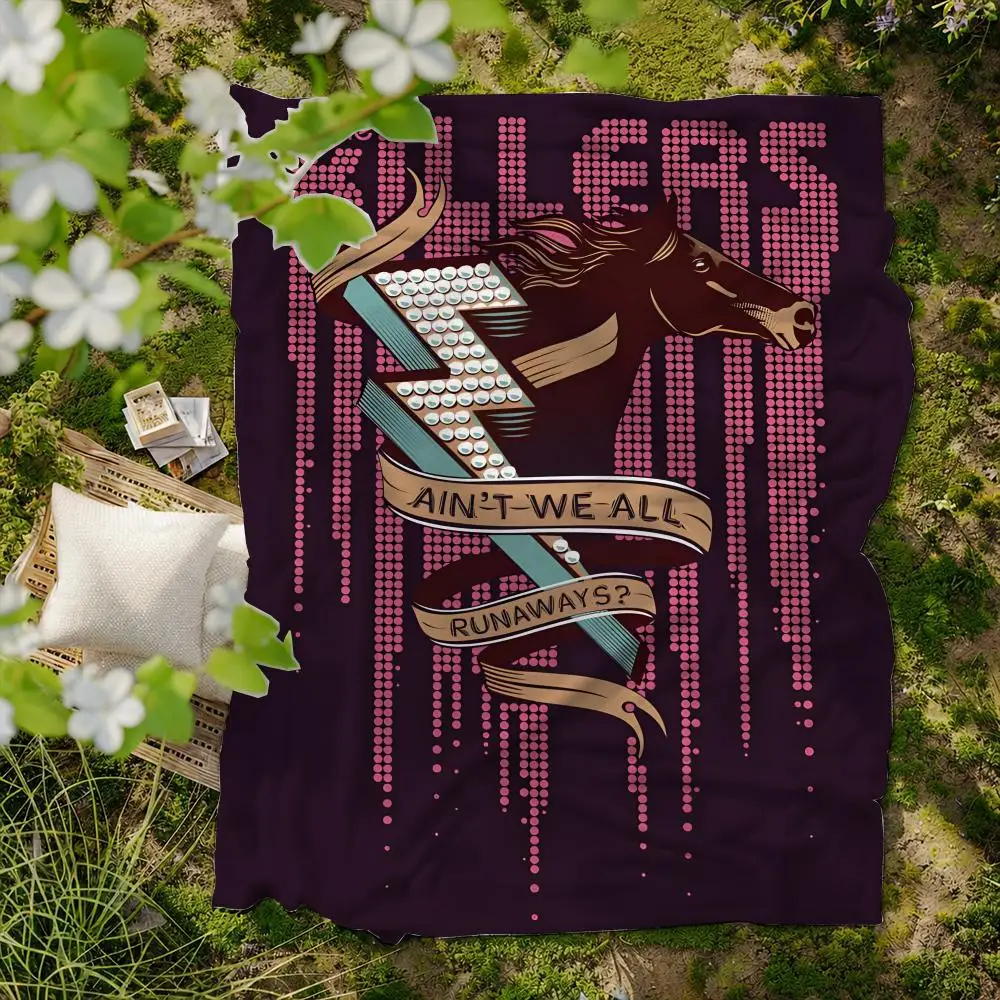 music K-Killers Band Throw Soft Flannel Blanket for Bed Bedroom Sofa Picnic Throw Skin-friendly Breathable Gift Cover