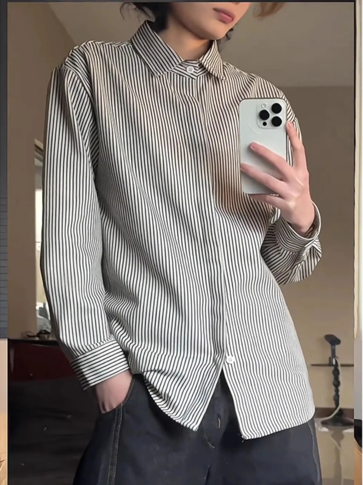 

Мужская удлиненная футболка в американском ретро-стиле с вертикальными полосками, повседневная базовая одежда, весенне-осенняя спортивная куртка для колледжа