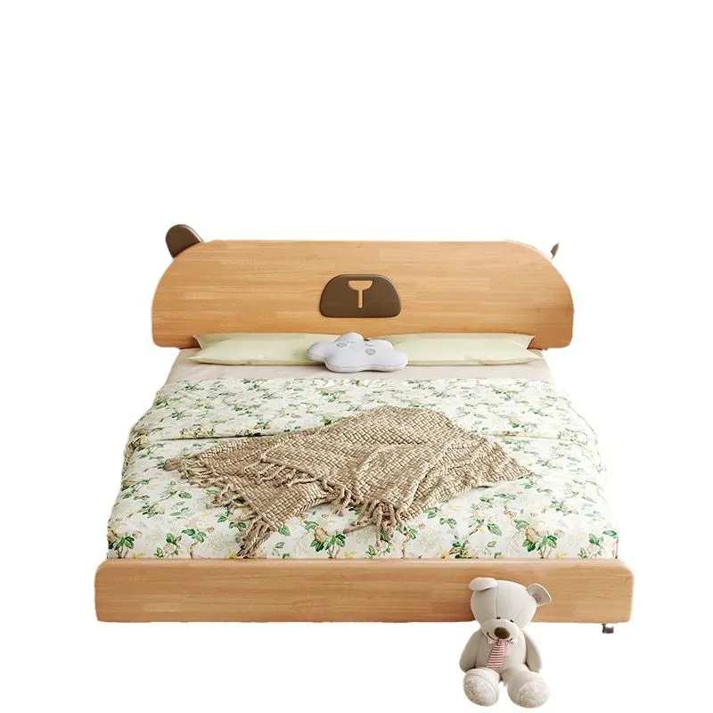 

Children's bed simple rubber wood girl princess bedroom double