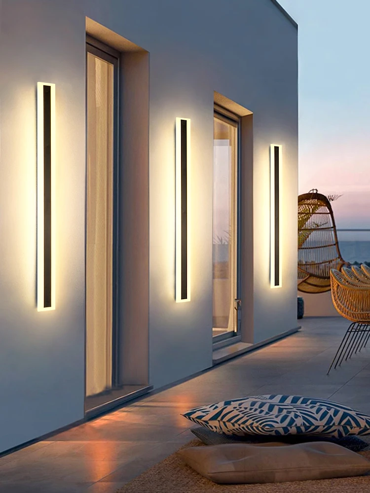 Outdoor Long Strip Wall Lamp Sunshine Room Entrance Light Rainproof Corridor Entrance Waterproof Strip Garden Villa Ceiling Lamp