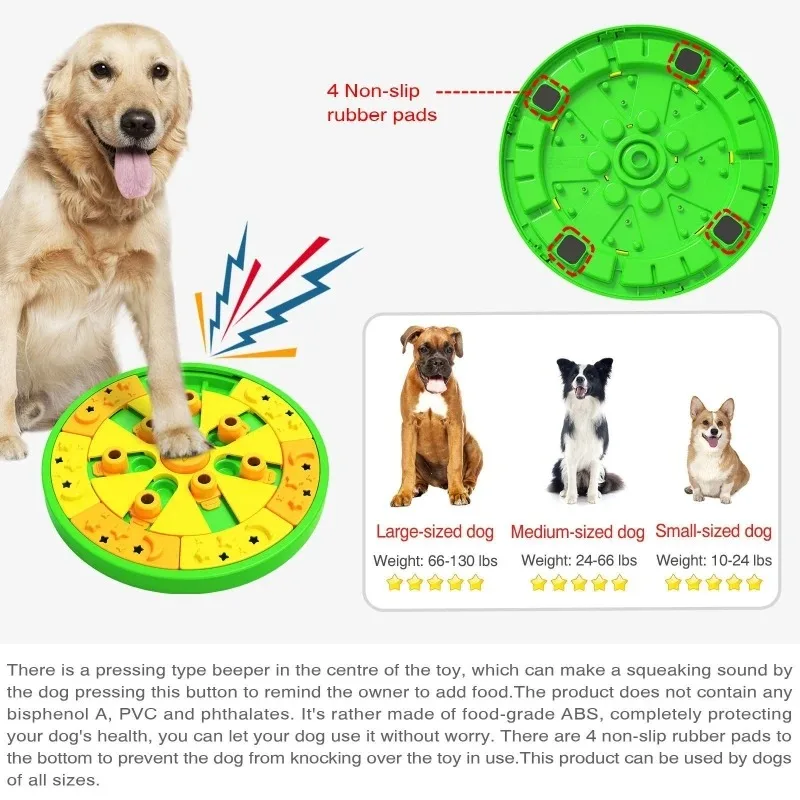 Dog Puzzle Toys Fun Slow Feeder Dogs Brain Education Interactive Treat Puzzles Toys for IQ Squeak Design Toys 3in1 Interactive