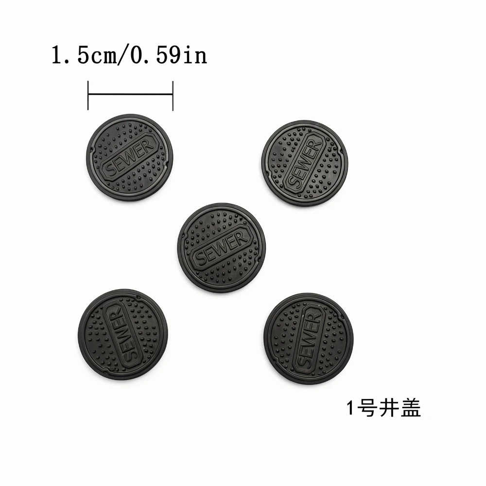 Miniature Manhole Cover Model 1:64 Resin Diorama Accessories Weathered Street Scene Props for Model Railway Train Layout 5PCS