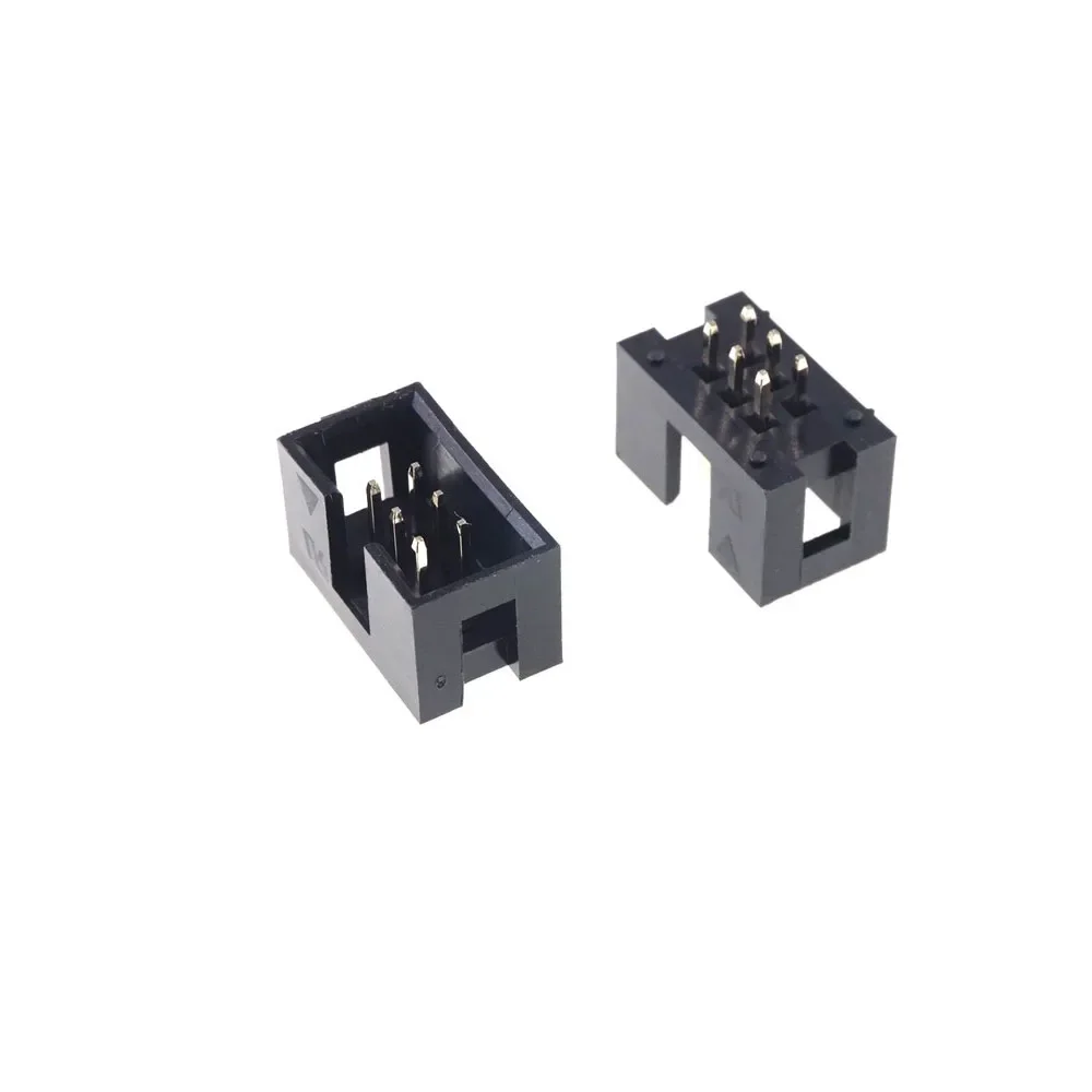 1000Pcs Shrouded Box PCB Header Male 2.54MM 2x3 Pin 6 Pole Straight DIP Through Hole For IDC Socket Receptacle