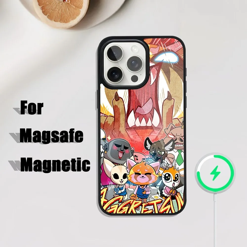 Aggretsuko Retsuko Red Panda Phone Case For iphone Pro 11 Max 13 12 14 Mini 15 Plus Magsafe Magnetic Wireless Charging Shell