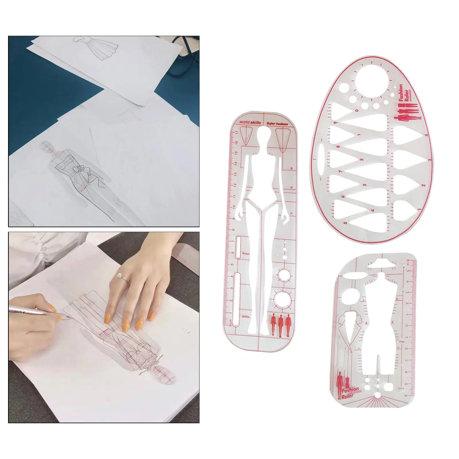 Fashion Template Ruler Dressmaking Multifunctional Garment Design Pattern Makers Models Fashion Illustration Rulers