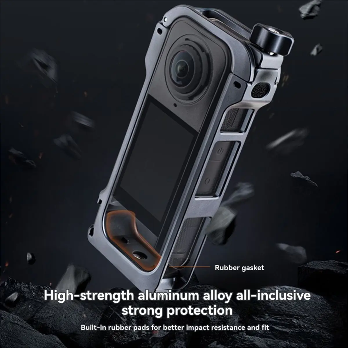 

(ABDH) Алюминиевый металлический каркас-кейс для Insta360 X4 Air Frame с удлинителем и защитным отсеком для холодных креплений
