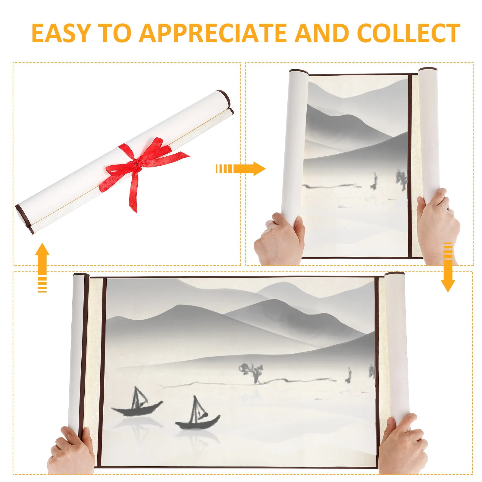 

2Pcs Thickened Chinese Calligraphy Hanging Scroll Paper Blank Scroll for Painting Writing Calligraphy Banner Hanging Blank