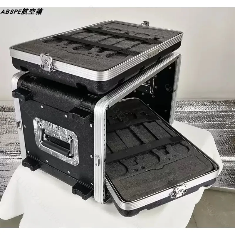 6U‑310 ABS Plastic Portable Audio Cabinet Air Case For Power Amplifier Wireless Microphone Receiver Audio Equipment Chassis