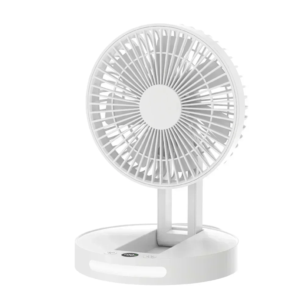 

Digital Display Fan Folding Rechargeable Fan Built-in Rechargeable Battery Compact Design For Travel Cooling In Summer