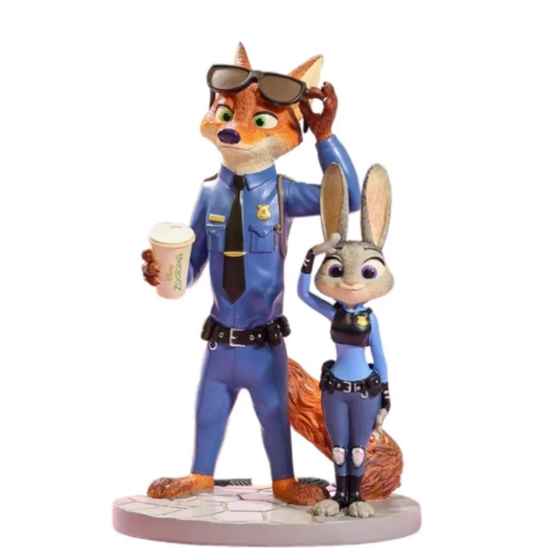 Genuino Disney Zootopia Judy e Nick Anime Figura Cartoon Bambole carine Statua Modello Ornamento Regalo di compleanno Collezione di tendenze