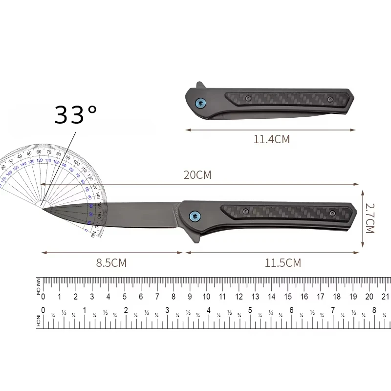 Carbon Brazing Carrying Pocket Knife Survival Knife Sandalwood Handle Folding Knife Outdoor Tactical Knife Survival Camping