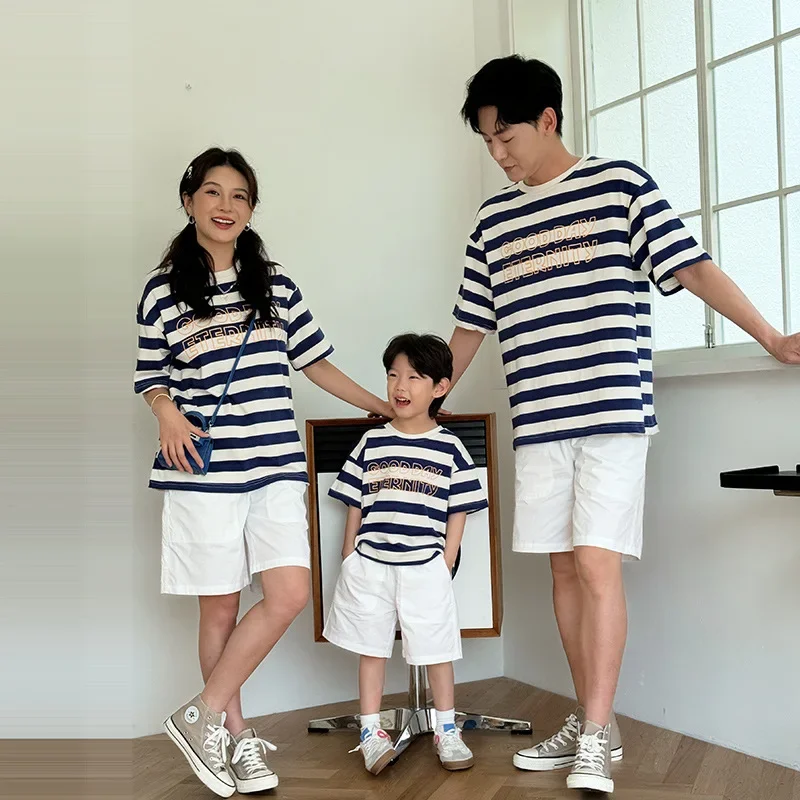 Parent-child T Shirt Matching Family Dad Mom Baby Summer Tee Shirt Father Mother Daughter Son Cotton Short Sleeve Tops Clothes