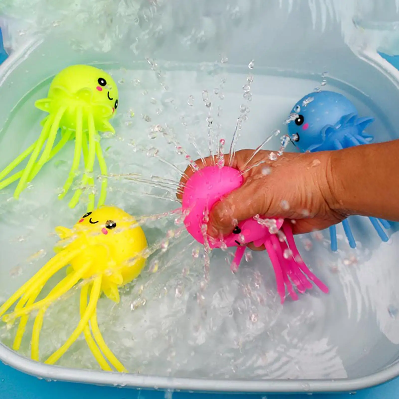 

Water Balls For Pool 4-pieces Squeezable Jellyfish Shape Squirt Game Pool Toys Balls For Outdoor Beach Party Summer Outside