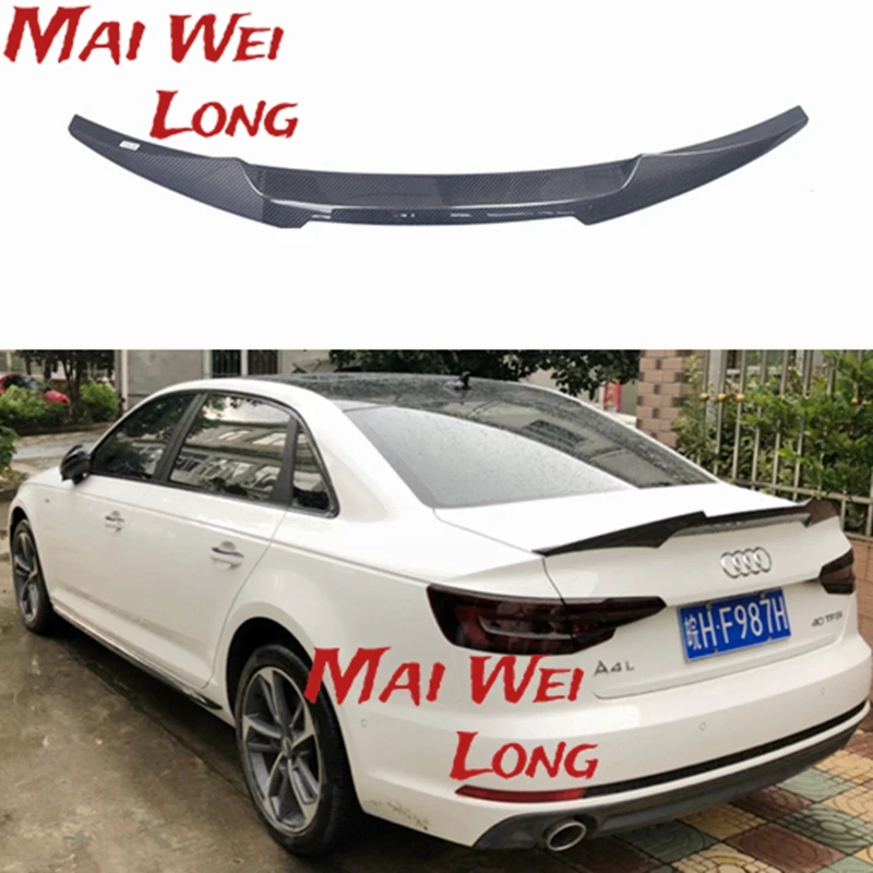 

For Audi A4 B9 4 door sedan 2016 2017 2018 M4 style high quality carbon fiber rear wing Roof rear box decorated spoiler