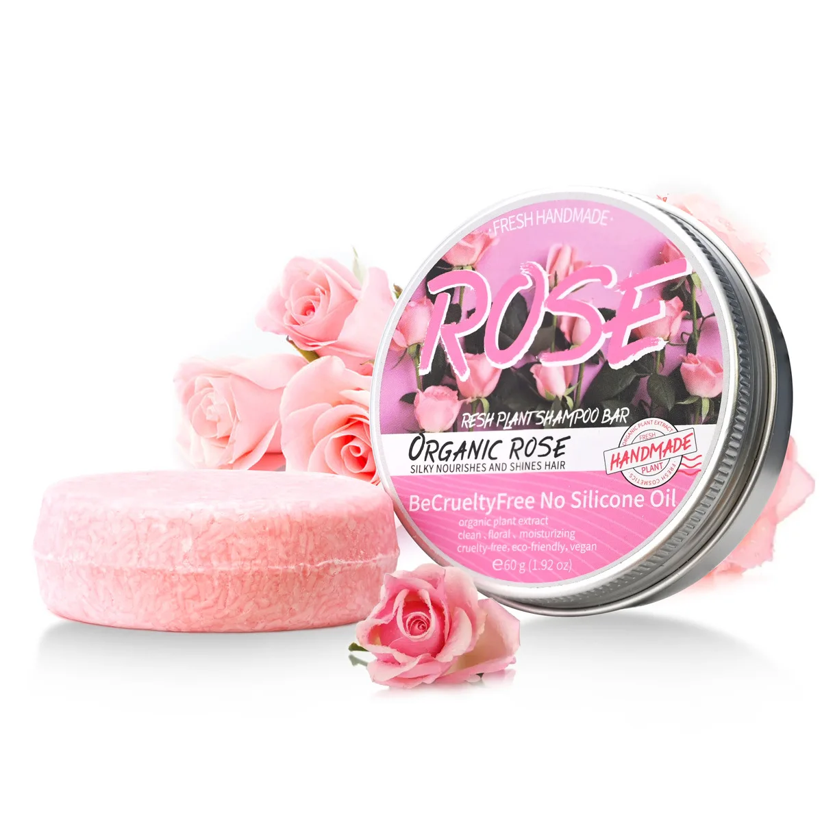 Rose Shampoo Soap Nourish Moisturize Scalp Oil Controlling Stain Removing Floral Fragrance Overflowing Hair Care Handmade Soap