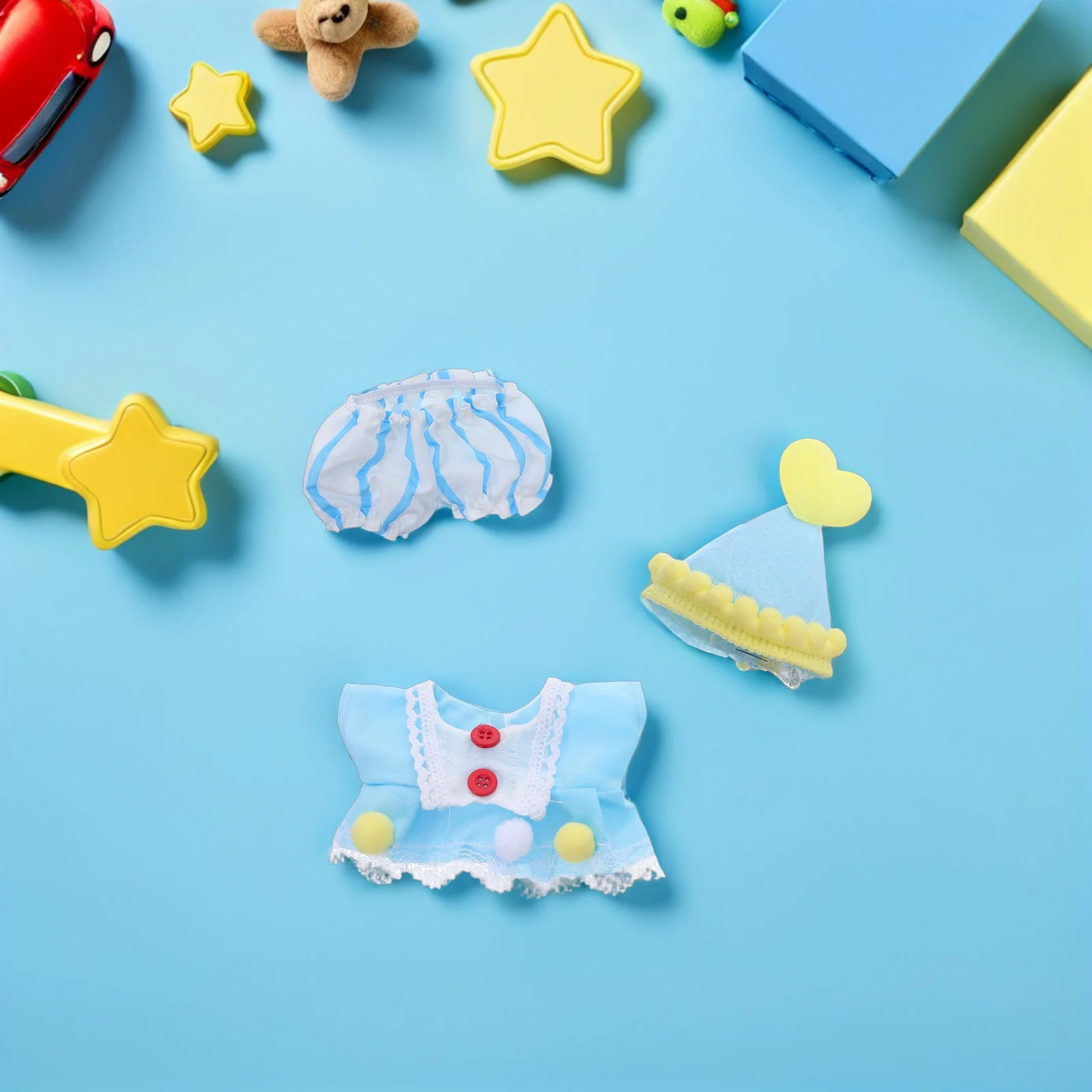 Conjunto de Ropa de Moda de 17 cm, Incluye Gorro de Cumpleaños, Top, Pantalones, Manga Corta, Atuendo Lindo para Juego Creativo, Tacto Realista