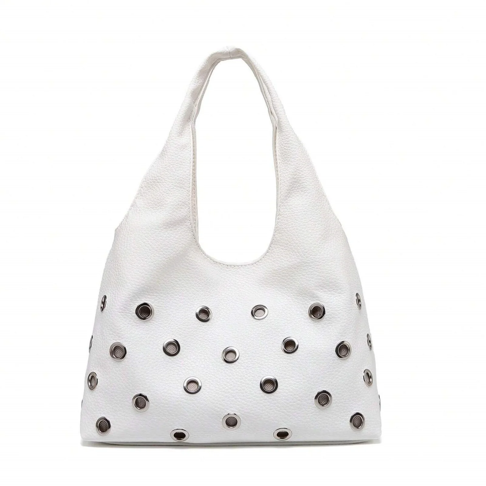 

2025 Autumn New Vintage Rivets Velvet Shoulder Bag for Women High Quality Soft Pu Leather Handbag Versatile Shopper Purses