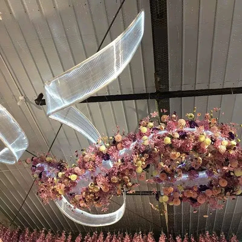 Colorful Plastic Board Wedding Props Wave Sunshine Sheet Arc Spiral Curve Modeling Wedding Background Arch Ceiling Decoration