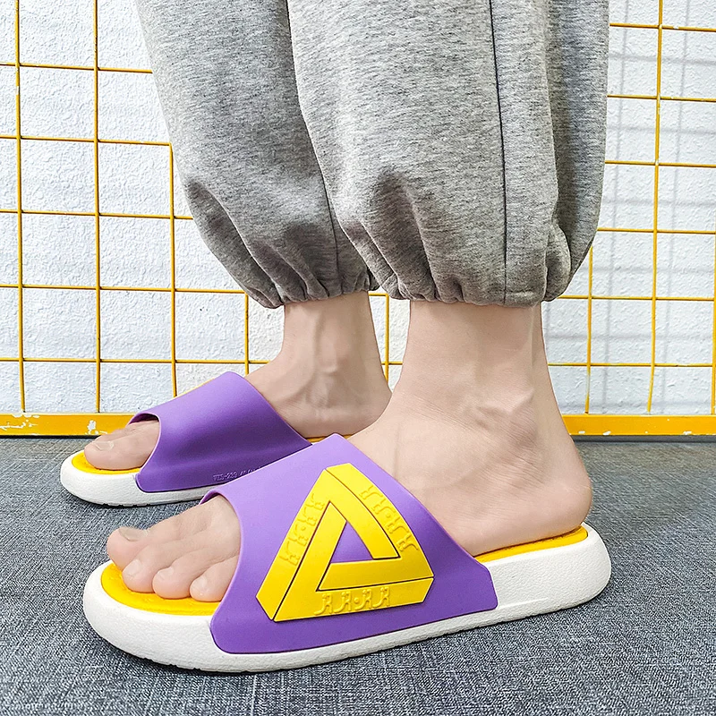 جديد الأصفر الأرجواني زوجين الصيف النعال الفاخرة مصمم الشرائح الرجال النساء الشاطئ النعال مريحة الوجه يتخبط الرجال إيفا النعال