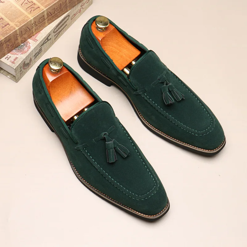 

Fashion Men's Casual Shoes Suede Genuine Leather Mens Slip-on Light Comfortable Driving Loafers Moccasins Men Party Wedding Flat