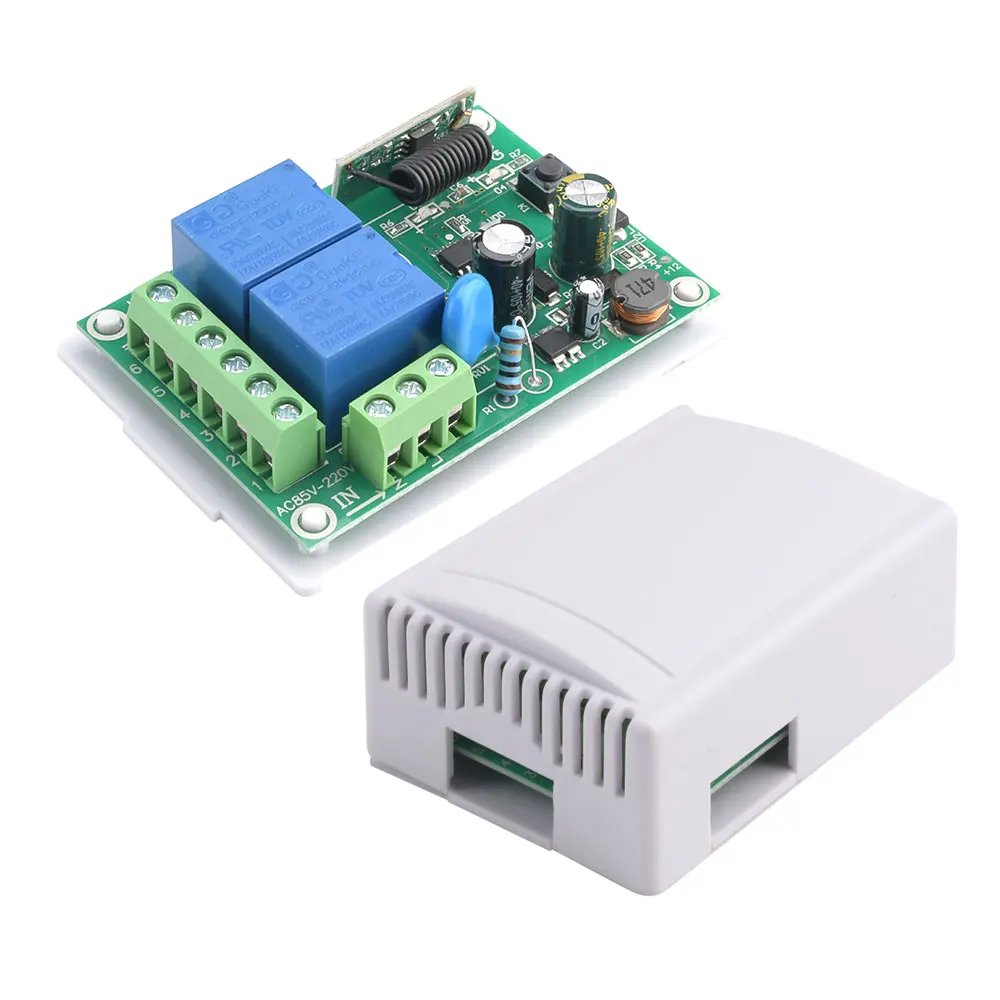 AC220V 2-way wireless relay module 433MHz