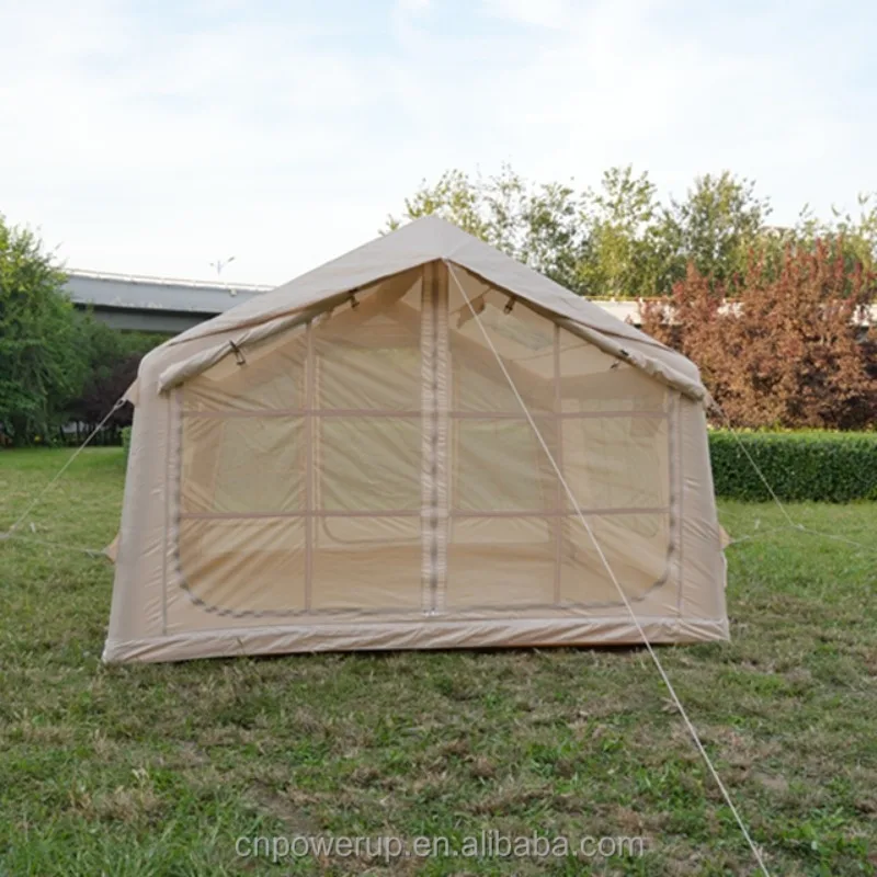 

XMSJ 7.5㎡ Inflatable Tent 3x2.5m Double Door Skylight With Chimney Port 420D Oxford PVC Camping Tent