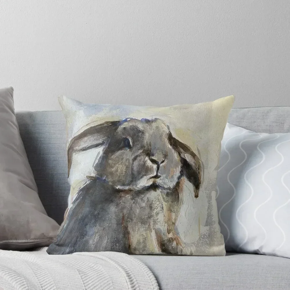 

Grey Bunny Painting Throw Pillow Anime Pillow Covers Decorative Couch Cushions Cusions Cover pillow