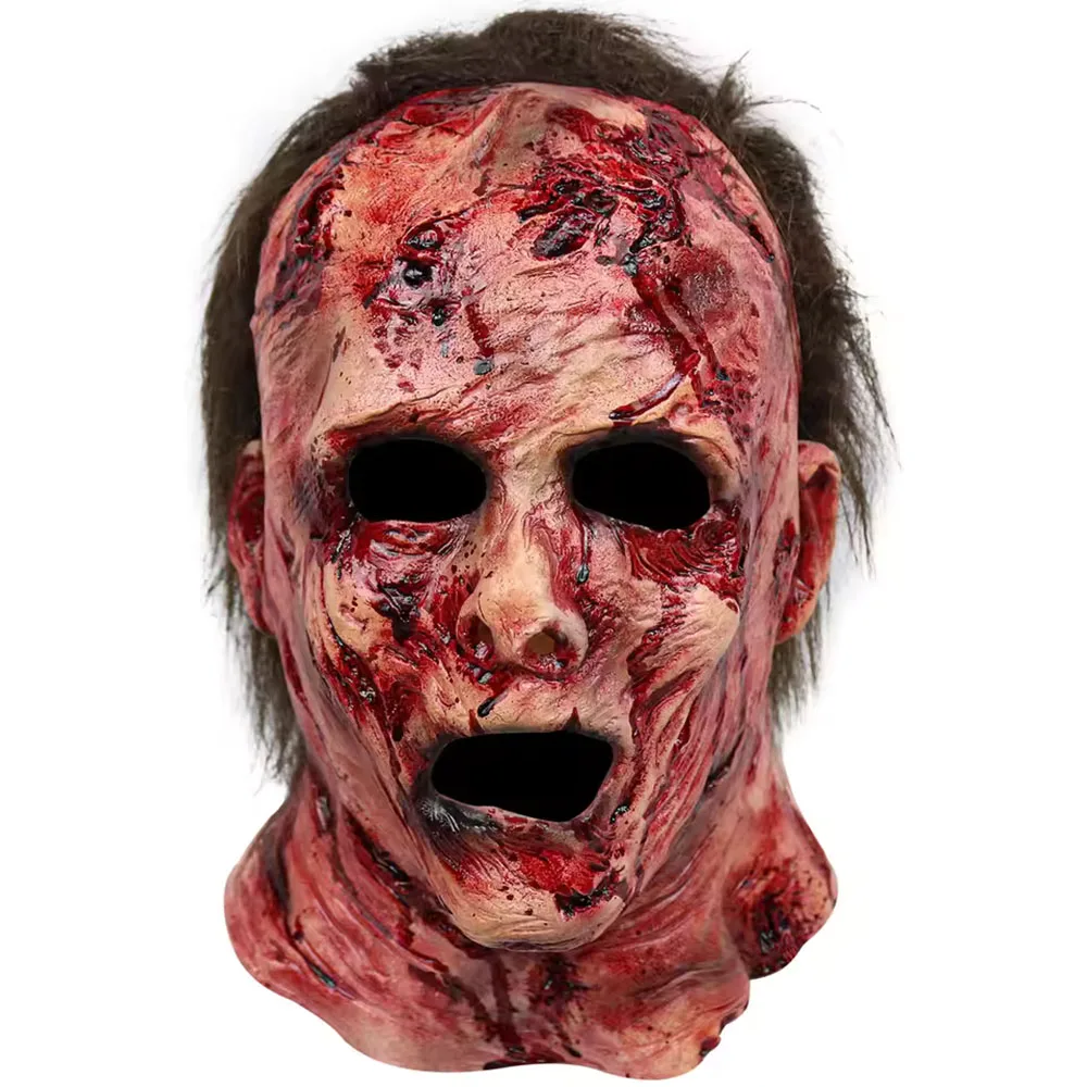 Masquerade Party Silicone Mask; Halloween Scary Bloody Clown; Cosplay Haunted House Decoration; Head Gear Prop