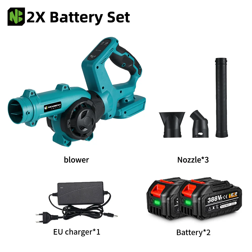 NEWBENY Elektrische Bladblazer 270 °   Rotatieaanpassing 3 versnellingen Draadloos bladstofzuiger Stof Sneeuwreinigingsgereedschap voor Makita batterijpin