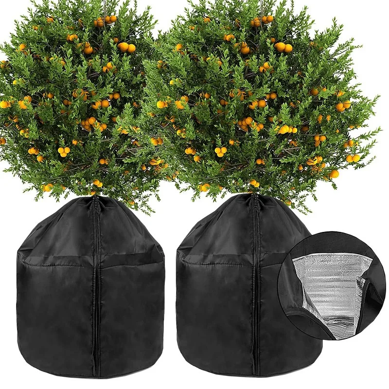 

Flower Pot Thermal Cover Nonwoven Fabric with Aluminum Foil Plant Winter Protection Warm Jacket for Outdoor Plants Frost Proof