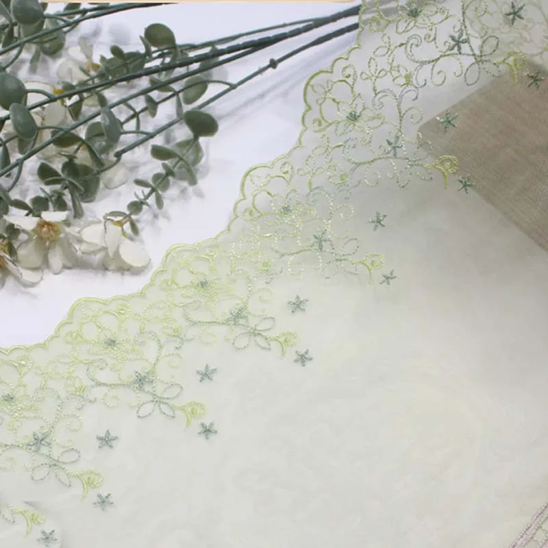 

39Yards Green Floral Embroidery Lace Trim For Bra Underwear Skirt Hem Clothes Sewing Material DIY Apparel Fabric