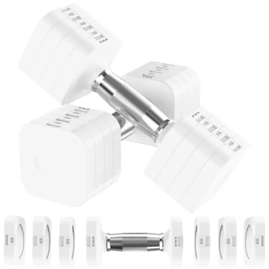 

22LBS Adjustable Dumbbells Set with 4 Weight Levels 4.4lb 6.6lb 8.8lb 11lb Hand Weights for Home Gym Full Body Workout Women Me