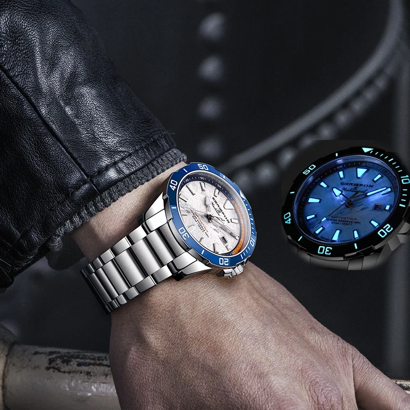 CERIEPON Men's Sports Mechanical Watch 316L Stainless Steel Luminous 50m Waterproof Men Marine Log Explorer Series Perfect Gift view 6