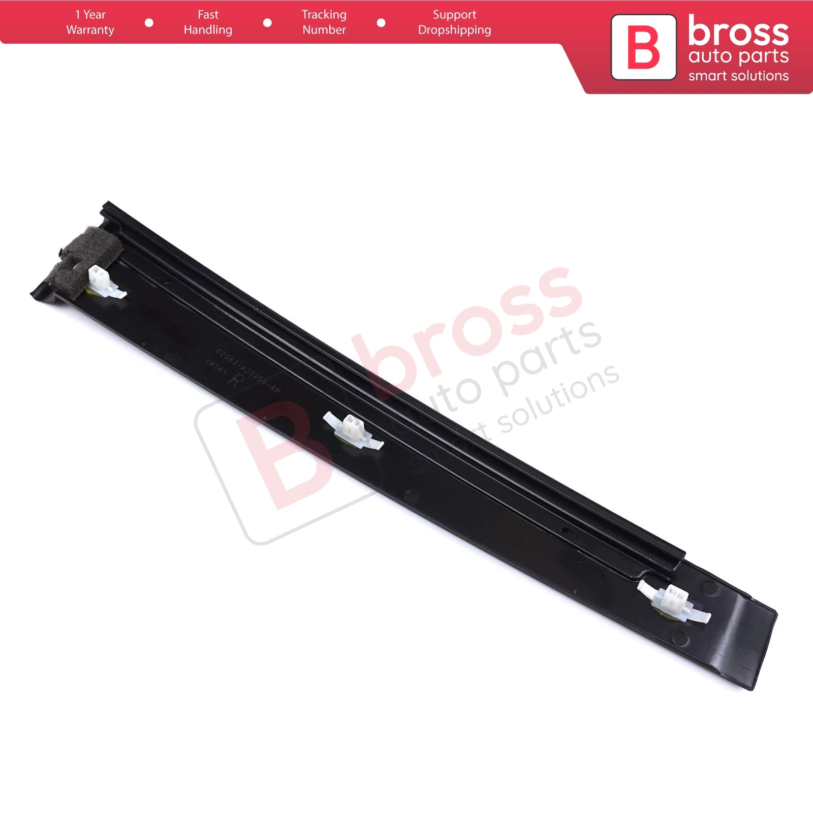 Bross BDP872 Rear Right Door Pillar Frame Trim Moulding 2S61A25458AN,1473675 With Sponge and Snap Ring Clips for Ford Fiesta MK5