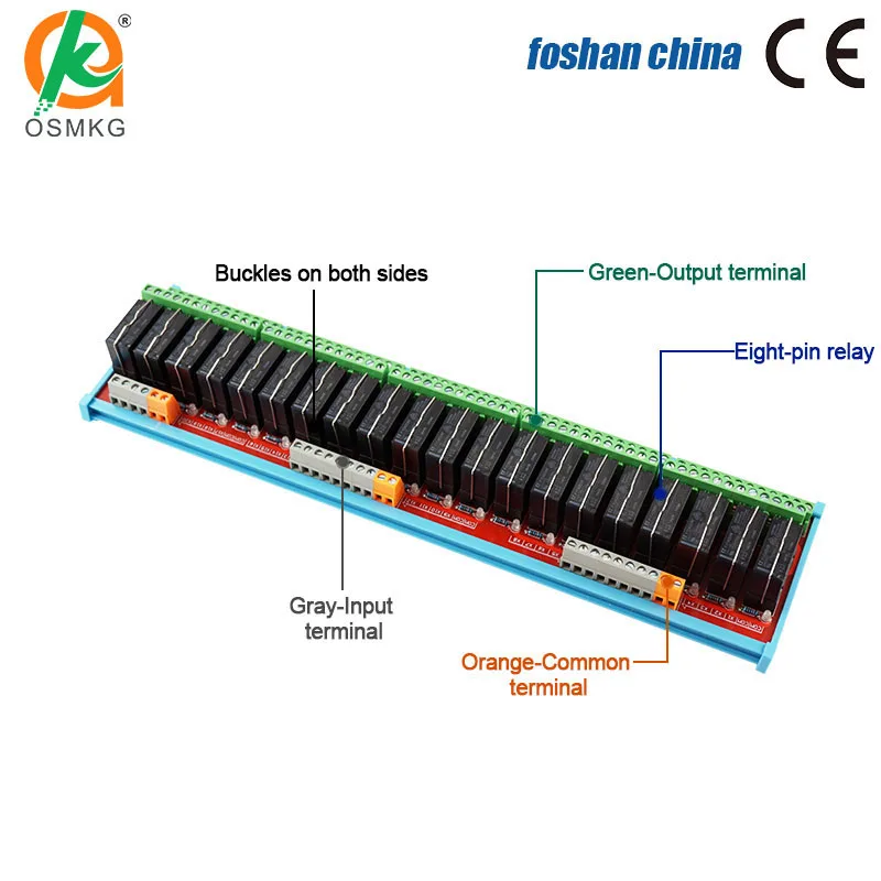 20 Channels 2NO 2NC  Dual Group Relay Module   5A /24V DPDT Anti-interference Compatible with NPN/PNP for PLC