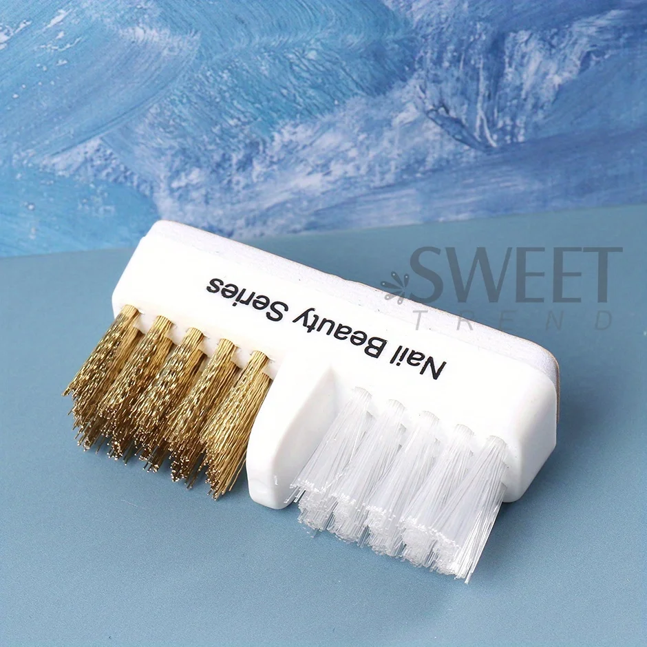 1/2pcs Nail Manicure Drills Bits Cleaning Tools 2 IN 1 Copper Wire Soft Bristles Electric Dust Removal Brush Polishing Manicure